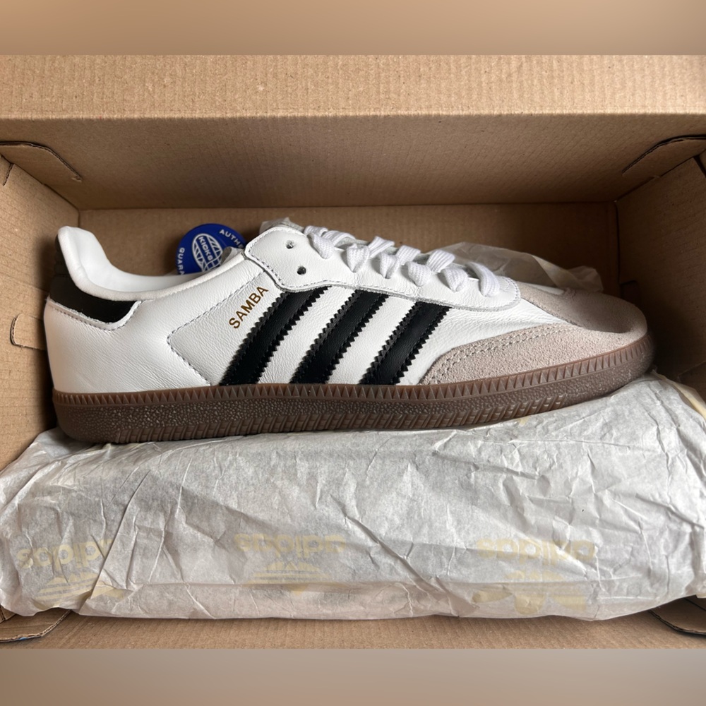 Adidas Samba White and Black Trainers